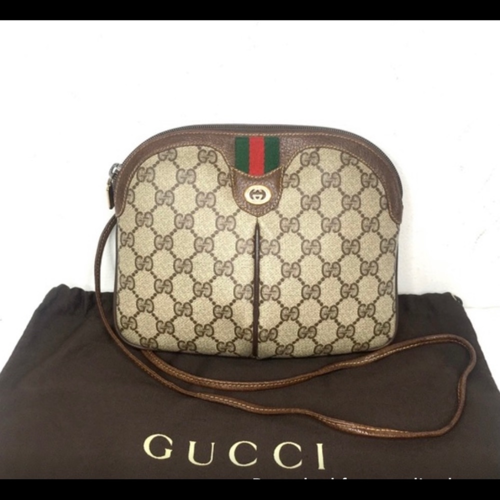 Authentic Vintage Monogram Gucci Crossbody Bag